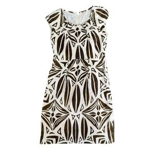Donna Morgan Linen Sheath Dress Petite 2 Cream Brown Bohemian Resort Classic